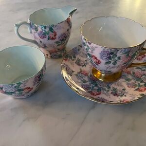 Antique Shelley Fine Bone China Tea Set Summer Glory in Impeccable Condition
